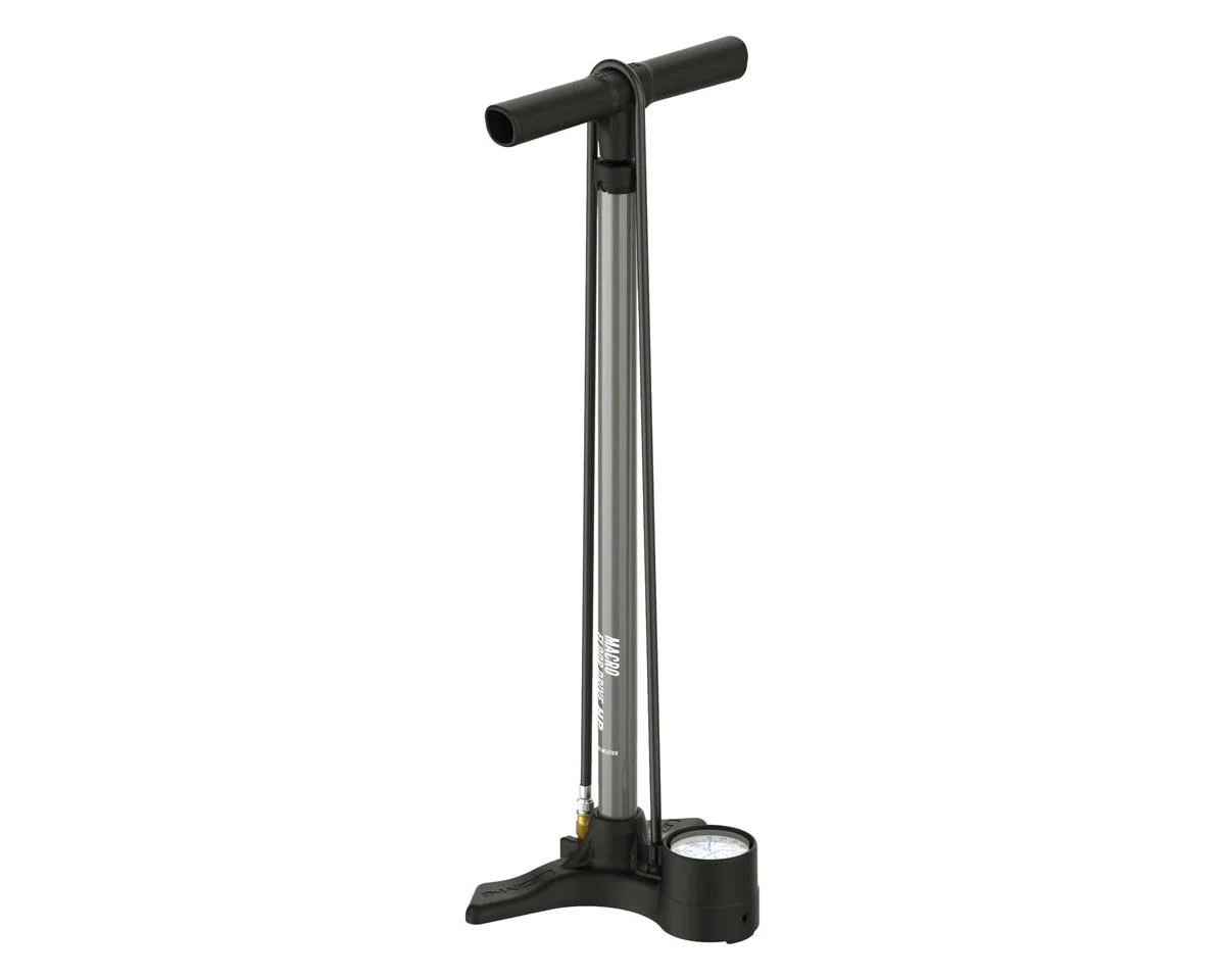 Lezyne Macro HP Floor Drive Floor Pump (Flat Grey) (ABS Flip Chuck) (Presta/Schrader Valve Compatible)